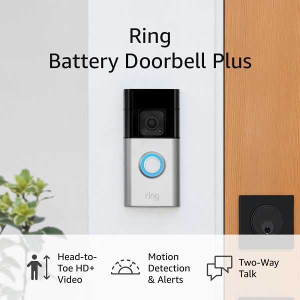 Ring Battery Doorbell Plus | Head-to-Toe Video with Two-way Talk and Motion Alerts
