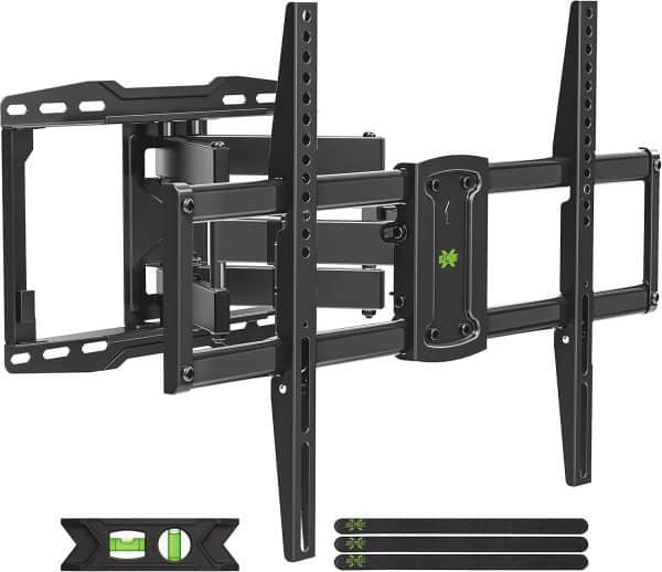 USX Mount UL Listed Full Motion TV Wall Mount for Most 37-86 inch TV, Swivel and Tilt Mount with Dual Articulating Arms Up to 132lbs, VESA 600x400mm, 16" Wood Studs, XML019