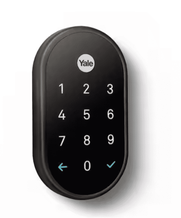 Google Nest x Yale Lock - Tamper Proof Smart Lock for Keyless Entry - Keypad Deadbolt Lock for Front Door - Works with Nest Secure Alarm System - Black Suede