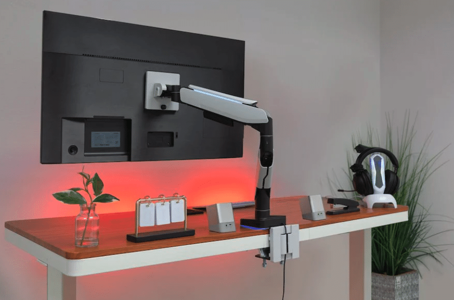 vesa mount installed on desk