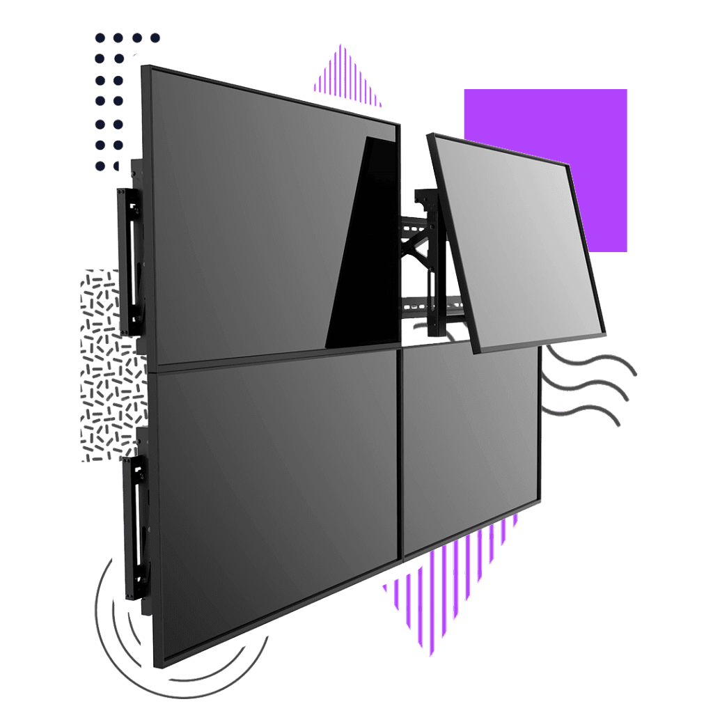 Stylized graphic of video wall installation